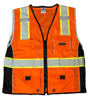 ML Kishigo 1514 Ultra-Cool Polyester Black Series Heavy Duty Vest, Medium, Orange