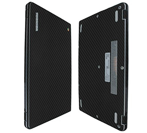 Skinomi Black Carbon Fiber Full Body Skin Compatible with Toshiba Chromebook 2 13.3 inch (2nd Gen, 2015)(Full Coverage) TechSkin Anti-Bubble Film