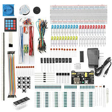 Load image into Gallery viewer, DEYUE 398 Electronic Starter Fun Kit Bundle | Basic Electronics Components Starter Kit | for Arduino, Raspberry Pi, STM32 | Power Supply Module, Power Adaptor, Jumper Wire

