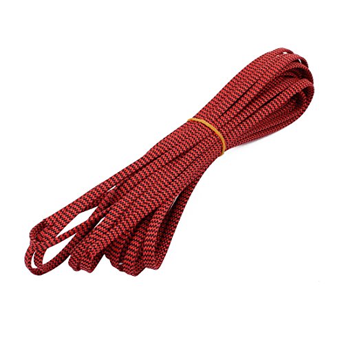 Aexit 6mm PET Tube Fittings Cable Wire Wrap Expandable Braided Sleeving Black Red Microbore Tubing Connectors 10M Length