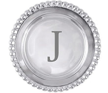 Load image into Gallery viewer, Mariposa&quot;J&quot; Initial Beaded Wine Plate
