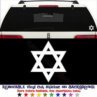 GottaLoveStickerz Jewish Star of David Removable Vinyl Decal Sticker for Laptop Tablet Helmet Windows Wall Decor Car Truck Motorcycle - Size (15 Inch / 38 cm Tall) - Color (Matte White)