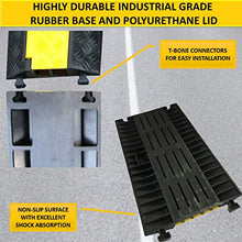 Load image into Gallery viewer, Kable Kontrol Atlas Heavy Duty Cable Protector Ramp - 2 Channel 40 Long Black &amp; Yellow  20,000 Lbs Capacity - Rubber Speed Bump and Wire Protector for Indoor &amp; Outdoor Use  CP9987
