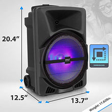 Load image into Gallery viewer, Pyle Wireless Portable PA Speaker System - 800W Powered Bluetooth Indoor &amp; Outdoor DJ Stereo Loudspeaker with MP3 AUX 3.5mm Input, Flashing Party Light &amp; FM Radio-PPHP1244B
