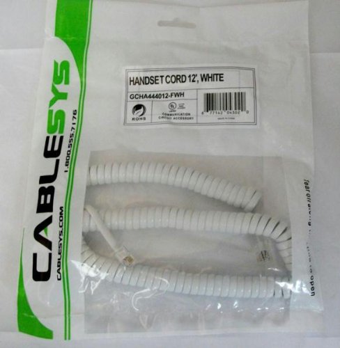Gcha444012-fwh / 12' White Handset Cord Consumer Electronic