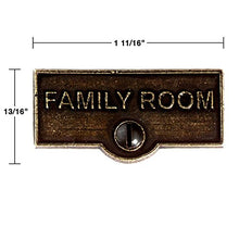 Load image into Gallery viewer, Switch Plate Tags FAMILY ROOM Name Signs Labels Cast Brass | Renovator&#39;s Supply
