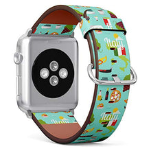 Load image into Gallery viewer, S-Type iWatch Leather Strap Printing Wristbands for Apple Watch 4/3/2/1 Sport Series (38mm) - Travel Pattern of Italy Landmarks
