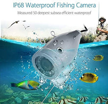 Load image into Gallery viewer, Eyoyo Underwater Fishing Camera Portable Video Fish Finder 9 inch LCD Monitor 1000TVL Waterproof Camera Underwater DVR Video Fish Cam 15m Cable 12pcs IR Infrared Lights for Ice, Lake and Boat Fishing
