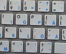 Load image into Gallery viewer, MAC NS Swedish/Finnish - English Non-Transparent Keyboard Stickers White Background for Desktop, Laptop and Notebook
