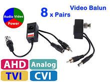 Load image into Gallery viewer, Evertech HD-CCTV BNC to RJ45 CAT5 Cable Video + Audio + Power Balun Connector for CCTV Camera (Pack of 8 Pairs)

