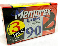 Load image into Gallery viewer, Memorex Dbs Normal Bias 90 Min 3 Pack Blank Audio Cassette Tapes
