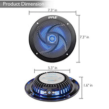 Load image into Gallery viewer, Pyle Marine Waterproof Speakers 6.5 - Low Profile Slim Style Wakeboard Tower and Weather Resistant Outdoor Audio Stereo Sound System with LED Lights and 240 Watt Power - 1 Pair in Black - PLMRS63BL
