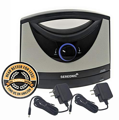 Serene Innovations TV-SB Wireless TV Listening Speaker w/Free Extra Power Adapter & EZ Living Aids Drink Coaster