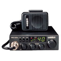 Uniden PRO520XL Pro Series 40-Channel CB Radio. Compact Design. ANL Switch and PA/CB Switch. 7 Watts of Audio Output and Instant Emergency Channel 9.