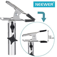 Load image into Gallery viewer, Neewer Heavy Duty Metal Spring Clamp Holder with 5/8&quot; Stud, Max. 1.96inches/5centimeters Open for Photo Studio Light Stand Boom Arm Reflector Backdrop and More  Silver
