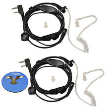 Load image into Gallery viewer, HQRP 2-Pack Acoustic Tube Earpiece PTT Throat Mic Headset for Kenwood KPG27D / KPG29D / KPG48D / KPG49 / KPG55D / KPG56D / KPG62D / KPG66D + HQRP Coaster
