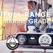 Load image into Gallery viewer, BOSS Audio Systems MCKGB450W.6 Weatherproof Marine Gauge Receiver and Speaker Package - IPX6 Receiver, 6.5 Inch Speakers, Bluetooth Audio, USB MP3, AM FM, NOAA Weather Band Tuner, No CD Player

