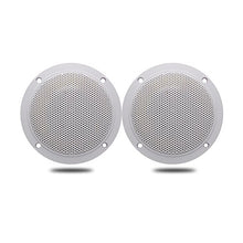 Load image into Gallery viewer, 4 Inches Herdio Waterproof Marine Ceiling Speakers with 160 Watts Power, Handling for Kitchen Bathroom Boat Car RV Camper Motorcycle Cloth Surround and Low Profile Design - 1 Pair (White)
