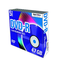 Load image into Gallery viewer, SmartDisk 5-Pack DVD-R Media 4.7GB General Use Write Once (Single Sided)
