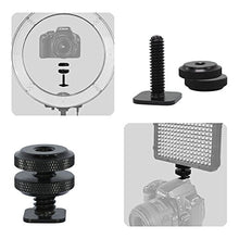 Load image into Gallery viewer, LimoStudio Flash Shoe Mount Adapter, Light Bracket for Camera &amp; Lighting Fixture, 2 Pack 1/4 inch Standard Size &amp; 2 Pack 3/8 inch Size Thread Screw, Double Screw Nuts, Photography Studio, AGG2501
