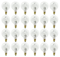 Set of 24 Bulbs - Ge Halogen Bulbs 40 W G16.5 Candelabra Clear 430 Lumens (24 Bulbs)