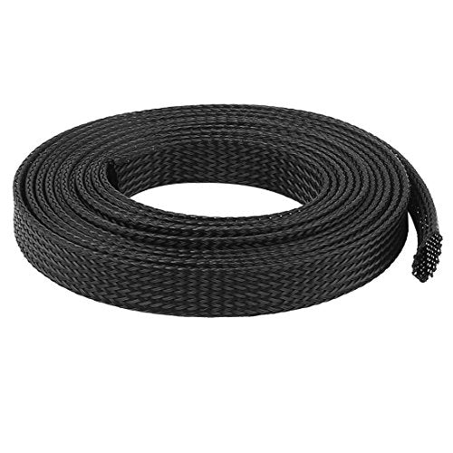 Aexit 14mm PET Wiring & Connecting Cable Wire Wrap Expandable Braided Sleeving Heat-Shrink Tubing 3 Meter