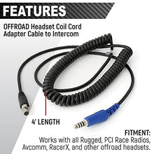 Load image into Gallery viewer, Rugged Carbon Fiber Behind The Head Headset and Adaptor Cable for Intercoms  Features 5-Pin to Off Road Coil Cord and Volume Control Knob 3.5mm Input Jack
