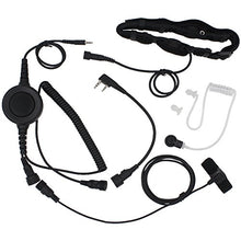 Load image into Gallery viewer, AOER 2-pin Professional Tactique Military Police FBI Bodyguard Forehead Throat Mic Microphone Large Armpit PTT Covert Acoustic Tube Earpiece Headset with Finger PTT for Kenwood TK-220 TK-320 Radio
