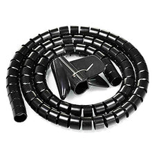 Load image into Gallery viewer, Aexit 10mm Flexible Electric Motors Spiral Tube Cable Wire Wrap Computer Manage Cord Black 3 Meter Fan Motors w Clip

