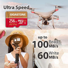 Load image into Gallery viewer, [5-Yrs Free Data Recovery] Gigastone 256GB Micro SD Card, 4K Camera Pro, A2 V30 for Smartphone, Gopro, Action Cams, 4K UHD Video, Nintendo-Switch Compatible, Up to 100MB/s, UHS-I U3 C10 with Adapter
