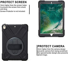 Load image into Gallery viewer, TSQ iPad Pro 10.5 Case 2017/ iPad Air 3 Case 2019, Heavy Duty Rugged Protective Hard Case with Stand,Handle Hand Strap&amp;Shoulder Strap, iPad Air 3rd Generation 10.5 inch for Kids A1701 A1709 A2152 Blk
