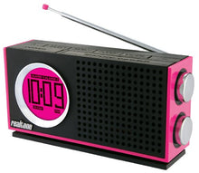 Load image into Gallery viewer, Realtone RT212P AM/FM Portable Dual Alarm Clock Radio (Pink)
