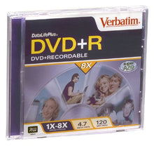 Load image into Gallery viewer, Verbatim DVD+R 4.7GB 8X DATALIFE +-Branded W/JC 1PK (94799)

