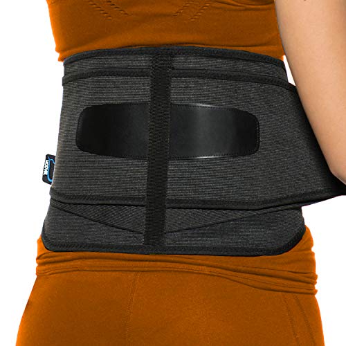 MODVEL Lower Back Lumbar Support Brace for Men & Women | Breathable Fabric with Lumbar Pad | Relieving Back Pain | Great for Employees at Work, Desk Jobs, Standing Jobs (Regular (28