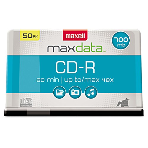 Maxell CD-R Media Spindle, 700MB/80 Minutes, Pack of 50