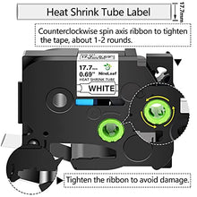 Load image into Gallery viewer, NineLeaf Black on White Heat Shrink Tubes Label Tape Compatible for Brother HSe-241 HSe241 HS241 HS-241 use for P-Touch PT300 ST1150 PT1750 Label Maker - 17.7mm (0.69inch) x 1.5m (4.92ft)

