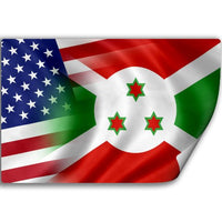 Sticker (Decal) with Flag of Burundi and USA (Burundian)
