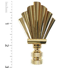 Load image into Gallery viewer, Royal Designs Art Deco Motif 3&quot; Lamp Finial for Lamp Shade, Polished Brass

