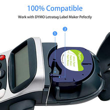 Load image into Gallery viewer, GREENCYCLE Compatible for DYMO 91331 S0721610 LetraTag Refills Plastic Labeling Tape 1/2&quot; x 13ft (12mm x 4m) use in LetraTag Plus LT-100H LT-100T QX 50 XR XM 2000 Label Maker (Black on White, 10 Pack)
