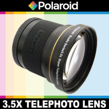 Load image into Gallery viewer, Polaroid Studio Series 3.5X HD Super Telephoto Lens, Includes Lens Pouch and Covers for The Canon VIXIA HF G10, G20, G30, S30, XA10, XA25, XA20, XF100, XF105, GL1, GL2 Camcorder
