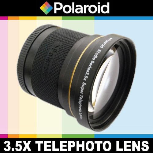 Polaroid Studio Series 3.5X HD Super Telephoto Lens, Includes Lens Pouch with Cap Covers For The Canon Digital EOS Rebel SL1 (100D), T5I (700D), T5 (1200D), T4i (650D), T3 (1100D), T3i (600D), T1i (50