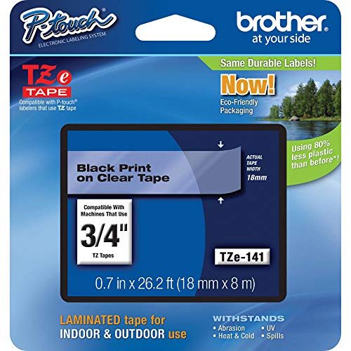 Brother Genuine P-Touch TZE-141 Tape, 3/4