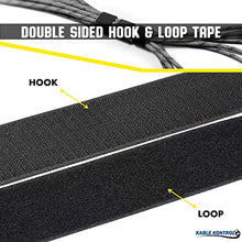 Load image into Gallery viewer, Kable Kontrol Hook and Loop Tape Roll  3/4 Wide x 25 Ft Long  Double Sided Heavy Duty Non-Adhesive Non-Sticky Nylon Reusable Fastener Strip Adjustable Strap Wire Organizer Cable Wrap  Black
