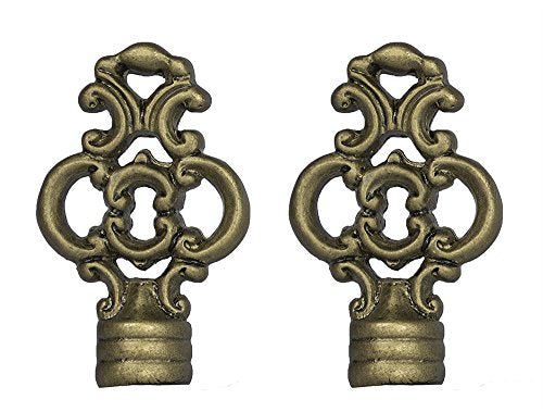 Urbanest Set of 2 Key Lamp Finials, 2 3/8-inch Tall, Antique Gold
