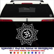 Load image into Gallery viewer, GottaLoveStickerz Om Lotus Flower Yoga Removable Vinyl Decal Sticker for Laptop Tablet Helmet Windows Wall Decor Car Truck Motorcycle - Size (20 Inch / 50 cm Tall) - Color (Matte Black)
