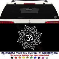GottaLoveStickerz Om Lotus Flower Yoga Removable Vinyl Decal Sticker for Laptop Tablet Helmet Windows Wall Decor Car Truck Motorcycle - Size (20 Inch / 50 cm Tall) - Color (Matte Black)