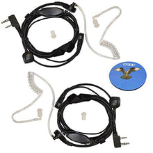 Load image into Gallery viewer, HQRP 2-Pack Acoustic Tube Earpiece PTT Throat Mic Headset for WOUXUN KG-699E / KG-689 / KG-689 Plus/KG-669 / KG-669 Plus/KG-659 / KG-659 Plus + HQRP Coaster
