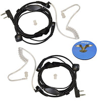 HQRP 2-Pack Acoustic Tube Earpiece PTT Throat Mic Headset for WOUXUN KG-699E / KG-689 / KG-689 Plus/KG-669 / KG-669 Plus/KG-659 / KG-659 Plus + HQRP Coaster