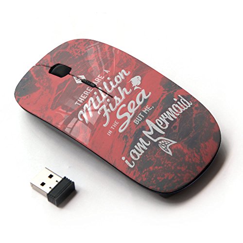 KawaiiMouse [ Optical 2.4G Wireless Mouse ] Mermaid Red Dating Motivational Love