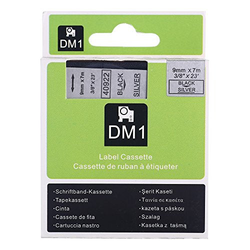 Great Quality Cowell-Color Black on Silver Label Tape Compatible for DYMO D1 labelmanager 40922
